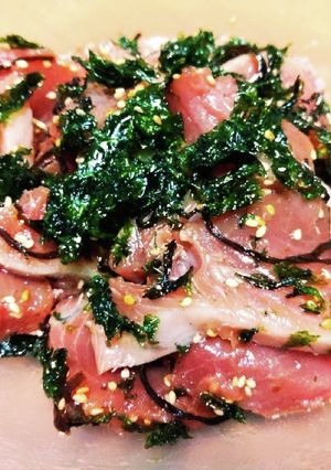 カツオ刺身の塩昆布和え-レシピのメイン写真