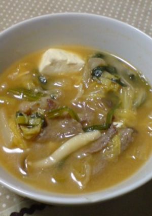 簡単☆チゲ風牛肉スープ☆キムチなしでOK-レシピのメイン写真