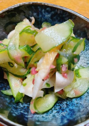 暑い夏に★きゅうりとちくわの梅肉あえ-レシピのメイン写真