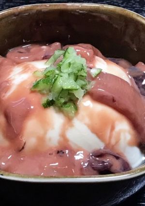つまみ♡料亭冷奴♡イカの塩辛スダチのせ-レシピのメイン写真