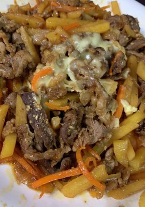 簡単♪牛肉とじゃがいもの甘辛炒め-レシピのメイン写真