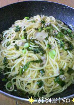 豚粗びき肉と大根葉のあっさりパスタ-レシピのメイン写真