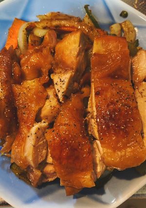 照り焼きチキンステーキとスパイシー野菜-レシピのメイン写真