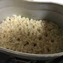 รูปของ 簡単☆飯盒（はんごう）で玄米