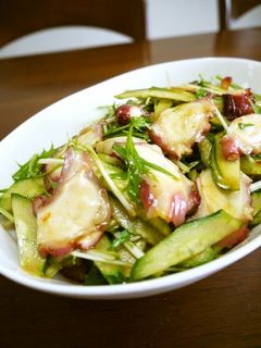 タコの水菜ときゅうりの中華サラダ♪-レシピのメイン写真
