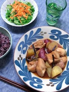 秋味◎さつまいもと鶏モモ肉の甘辛煮-レシピのメイン写真
