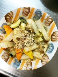 簡単棒棒鶏ダレ炒め味豚こま大根青椒肉絲風-レシピのメイン写真
