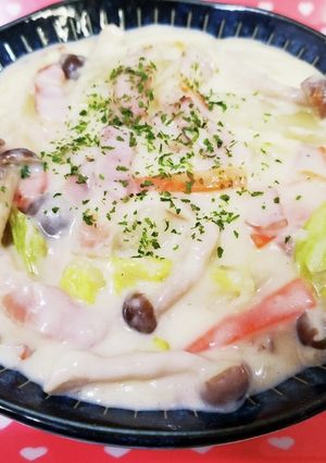 クリームスープパスタ-レシピのメイン写真