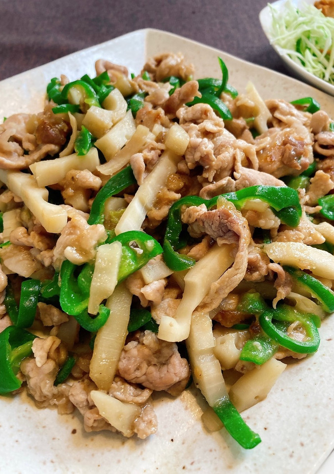 蓮根で豚肉の青椒肉絲-レシピのメイン写真
