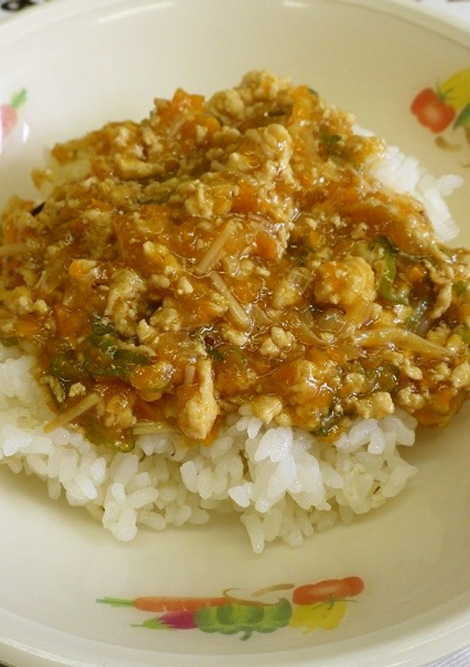 ひき肉と野菜のあんかけ丼★宇都宮学校給食-レシピのメイン写真