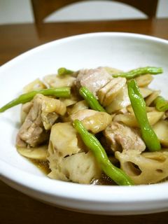 鶏肉とれんこんの煮物♪-レシピのメイン写真