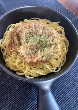 貧血予防に。レバーとトマトのスパゲティ-レシピのメイン写真