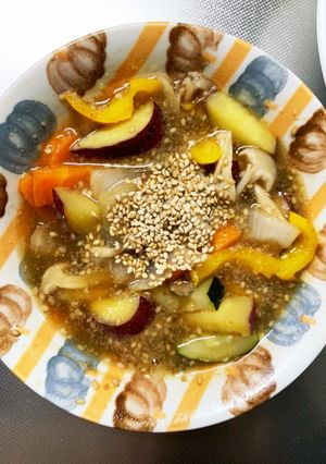 根菜生姜風味甘酢餡炒め味温野菜サラダ-レシピのメイン写真