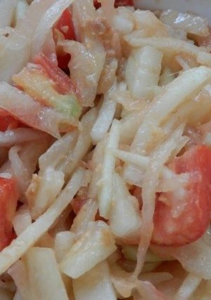 スイカの白い部分で作る ソムタム風サラダ-レシピのメイン写真