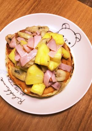 バナナパインとハムの腸活パンケーキ-レシピのメイン写真
