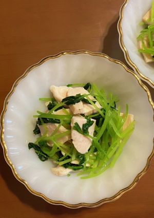 調味料無し！三つ葉とサラダチキンで一品！-レシピのメイン写真