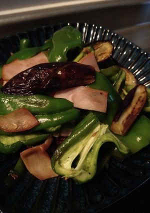 夏野菜とハムの油炒め-レシピのメイン写真