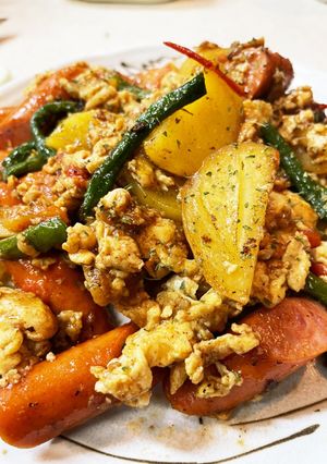 じゃがいもトマト炒め！ご飯に合いました！-レシピのメイン写真