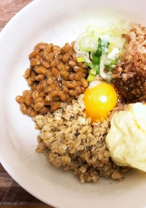 オートミールのチーズクリーム納豆丼-レシピのメイン写真