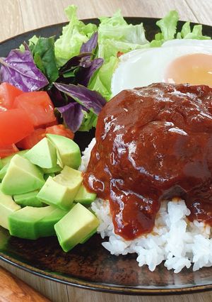 あぐー豚ハンバーグでロコモコ-レシピのメイン写真