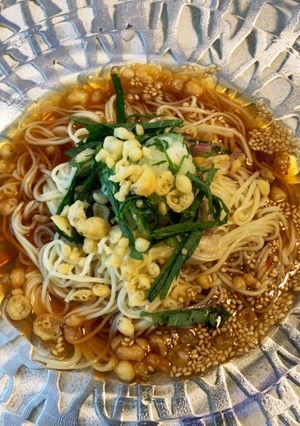 胡麻油と豆板醤de素麺-レシピのメイン写真