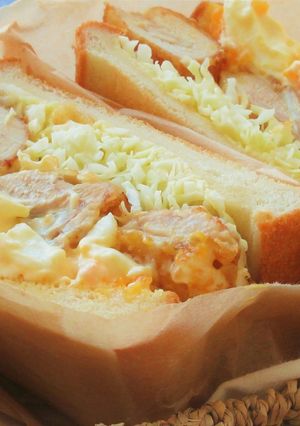 鶏のから揚げ×キャベツのタルタルサンド-レシピのメイン写真