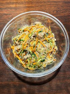肉そぼろ入り野菜春雨サラダ-レシピのメイン写真