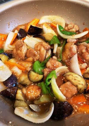 鶏と野菜の胡麻味噌生姜焼き-レシピのメイン写真
