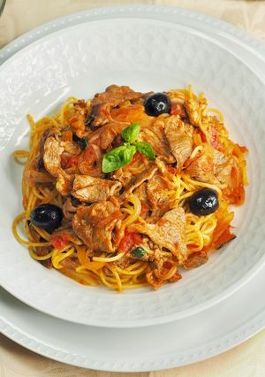 ラム肉で作るトマトパスタ-レシピのメイン写真