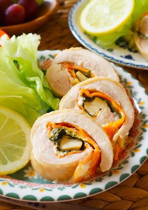レンジで一品！きのこチキンロール-レシピのメイン写真