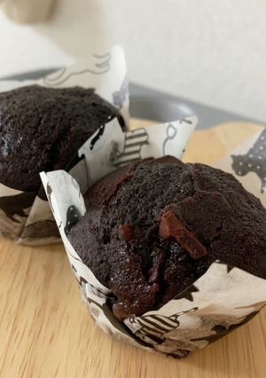 豆腐でふんわりヘルシー♪チョコマフィン-レシピのメイン写真