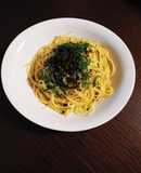 簡単☆ちりめんとしその実の梅風味パスタ