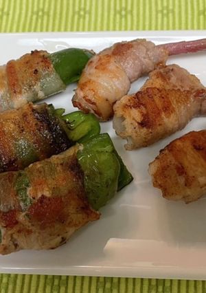 簡単　ピーマン肉巻きと葉生姜の肉巻き-レシピのメイン写真