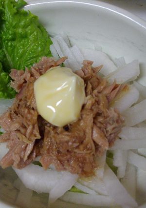 大根とツナにマヨと醤油かけるだけ！-レシピのメイン写真