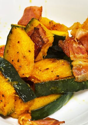 かぼちゃとベーコンのハニバターサラダ-レシピのメイン写真