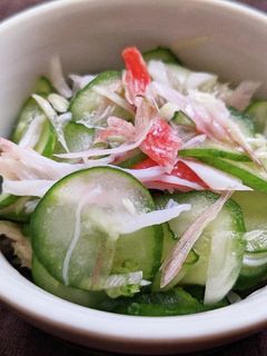 きゅうりとカニカマと茗荷の酢の物-レシピのメイン写真