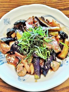 ナスと鶏肉の照り焼き炒め-レシピのメイン写真
