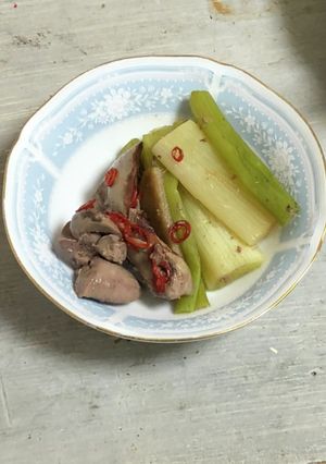 長ネギを食べる肝煮-レシピのメイン写真