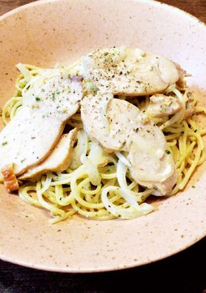 バジルクリームスパゲティ-レシピのメイン写真