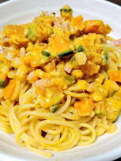 かぼちゃとベーコンのクリームパスタ-レシピのメイン写真