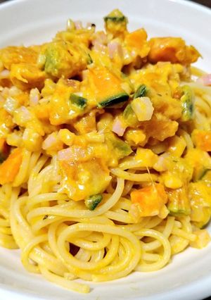かぼちゃとベーコンのクリームパスタ-レシピのメイン写真