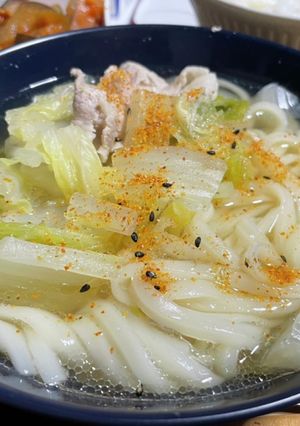 白菜と豚バラのうどんすき-レシピのメイン写真