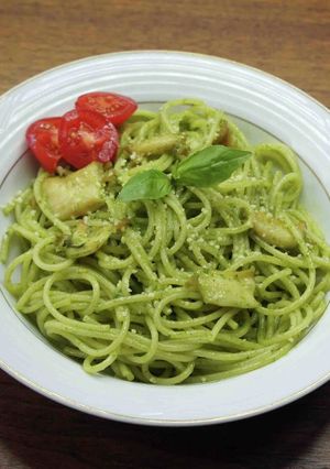 鮑とバジルソースのパスタ-レシピのメイン写真