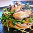 牡蠣と豆苗のパスタ 山椒風味