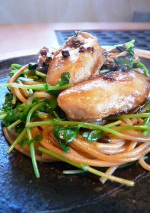 牡蠣と豆苗のパスタ　山椒風味-レシピのメイン写真