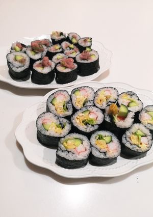 サラダ巻きとネギマグロ巻き-レシピのメイン写真