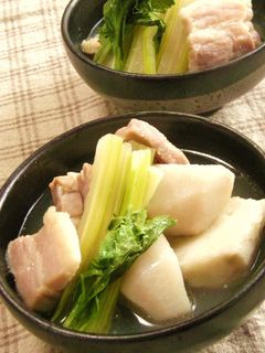 里芋とセロリと塩豚のたいたん-レシピのメイン写真