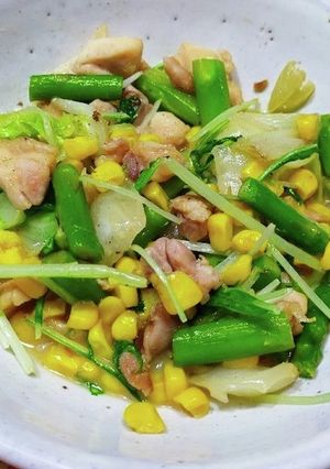 水菜と鶏肉の炒めもの-レシピのメイン写真