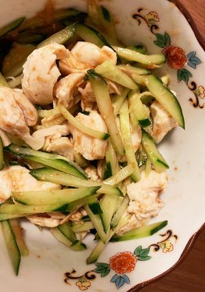 簡単炊飯器調理！ささみときゅうりの梅和え-レシピのメイン写真