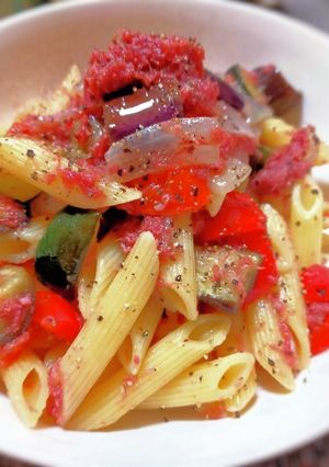 コンビーフとカラフル野菜のペンネ-レシピのメイン写真